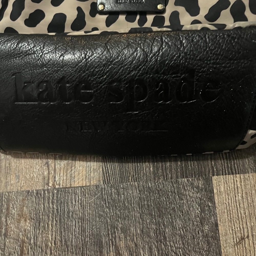 kate spade Beige and Black Leopard Print Satchel - Picture 8 of 9